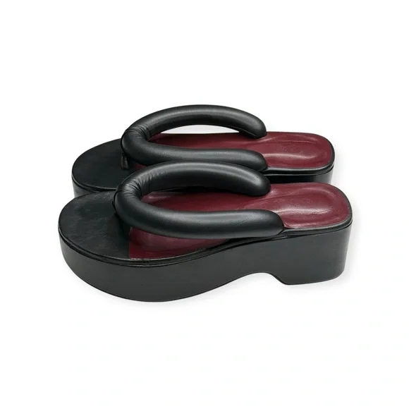 Staud 𒀭Rio Puffy Leather Thong Strap Platform Sandals 𒀭Black 𒀭39 9M - Picture 7 of 16